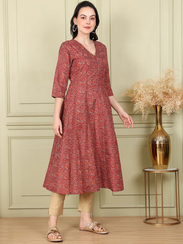 W Women Printed Flared Sleeves Sequinned Kurta