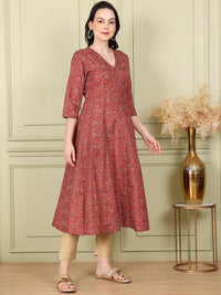 W Women Printed Flared Sleeves Sequinned Kurta
