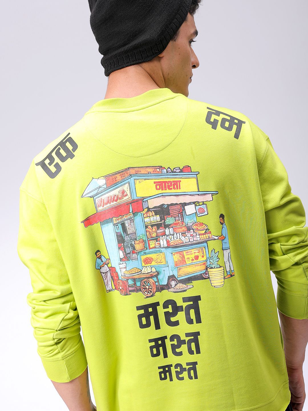 The Indian Garage Co Men Graphic Printed Round Neck Pullover Sweatshirt