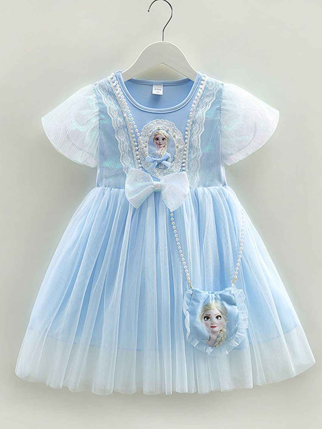 YK Girls Self Design Fit & Flare Dress