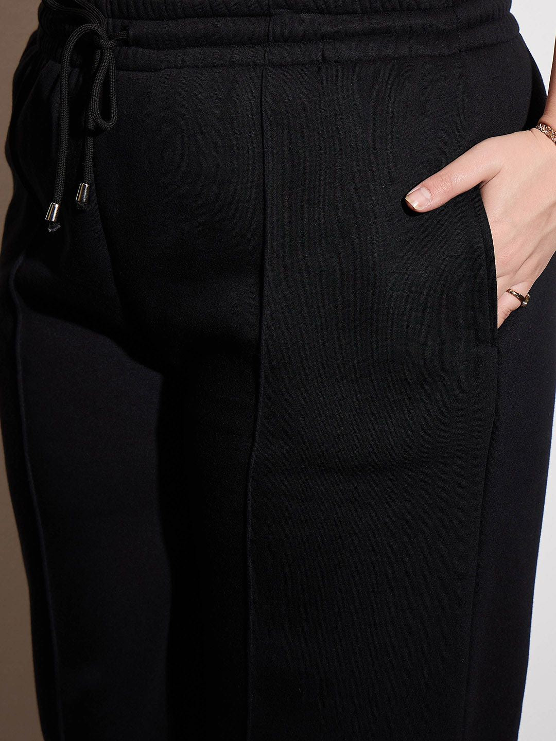 SASSAFRAS Curve Women Plus Size Mid-Rise Track Pants