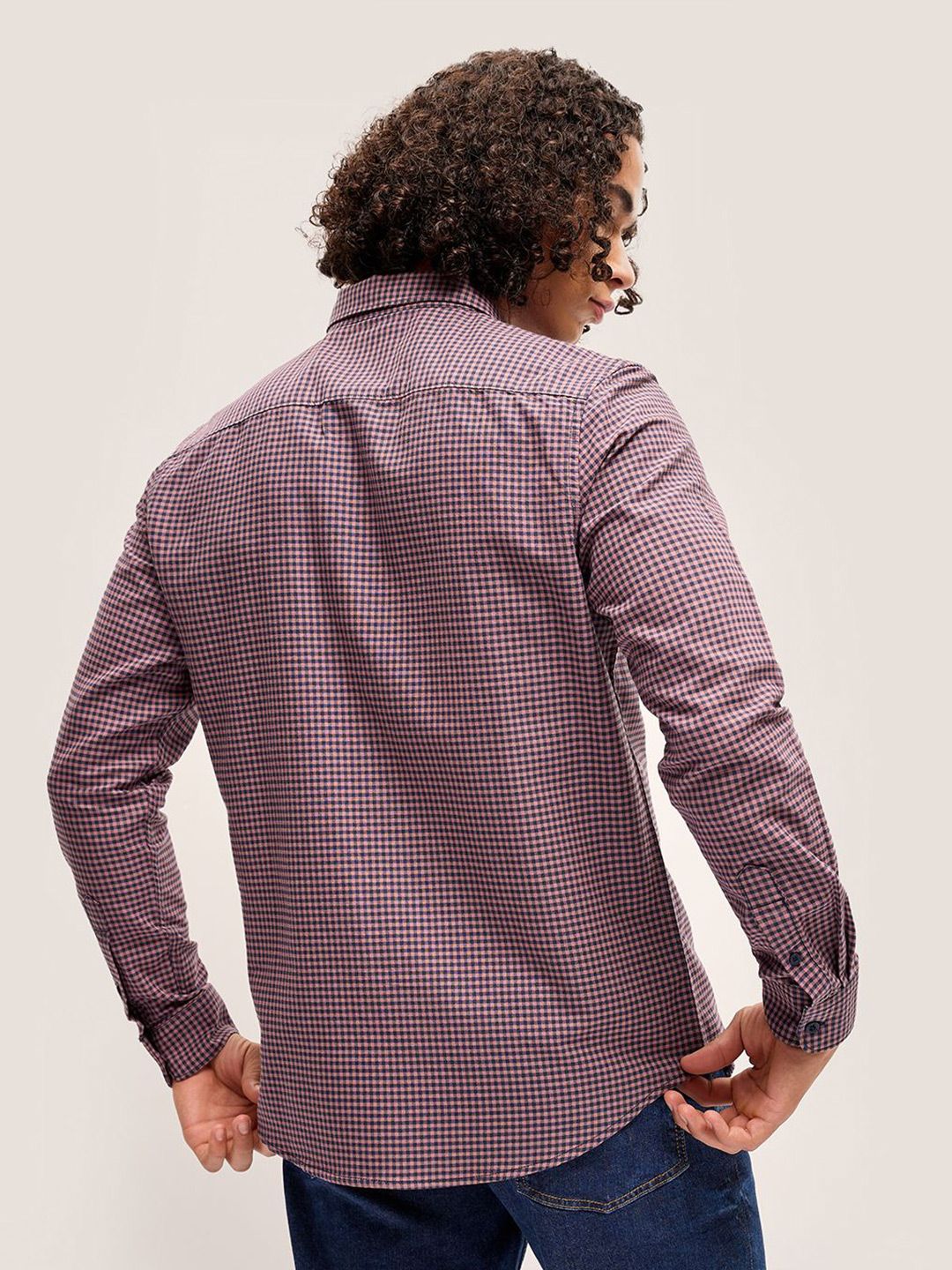 THE BEAR HOUSE Men Checked Slim Fit Pure Cotton Casual Shirt