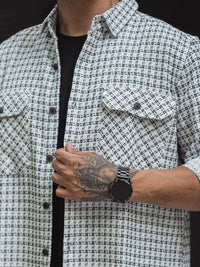 Powerlook Men Spread Collar Tartan Checked Cotton Casual Shirt