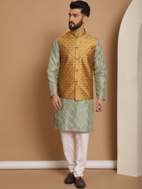 Anouk Embroidered Regular Silk Kurta with Churidar