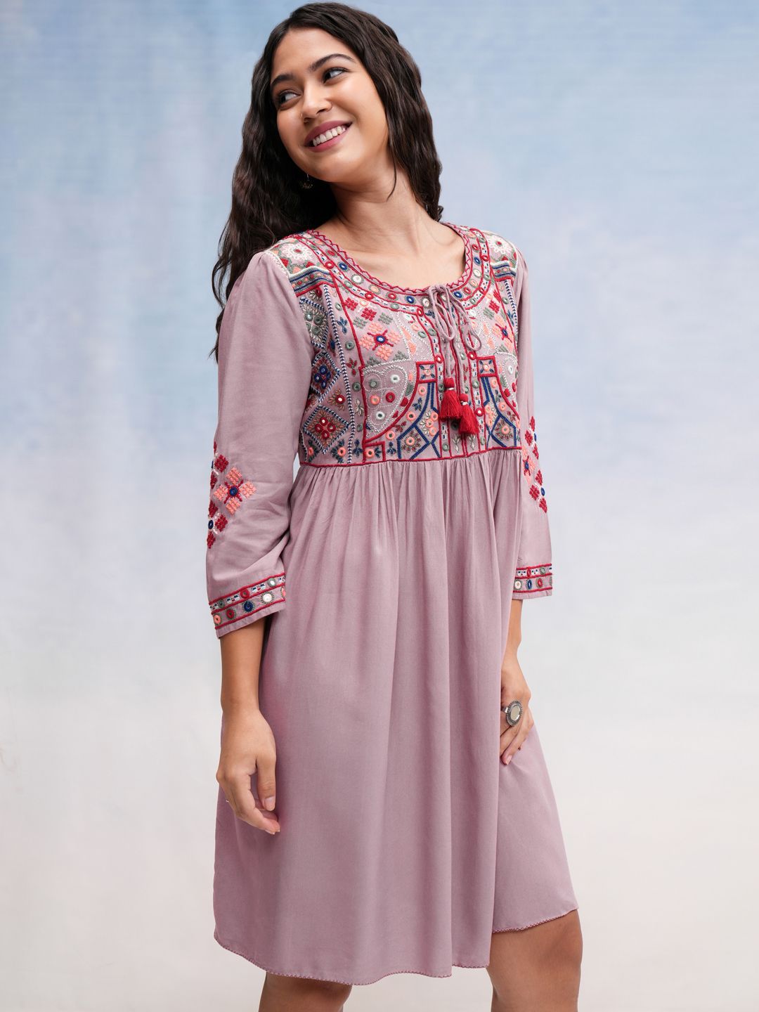 Vishudh Women's A-Line Mini Dress