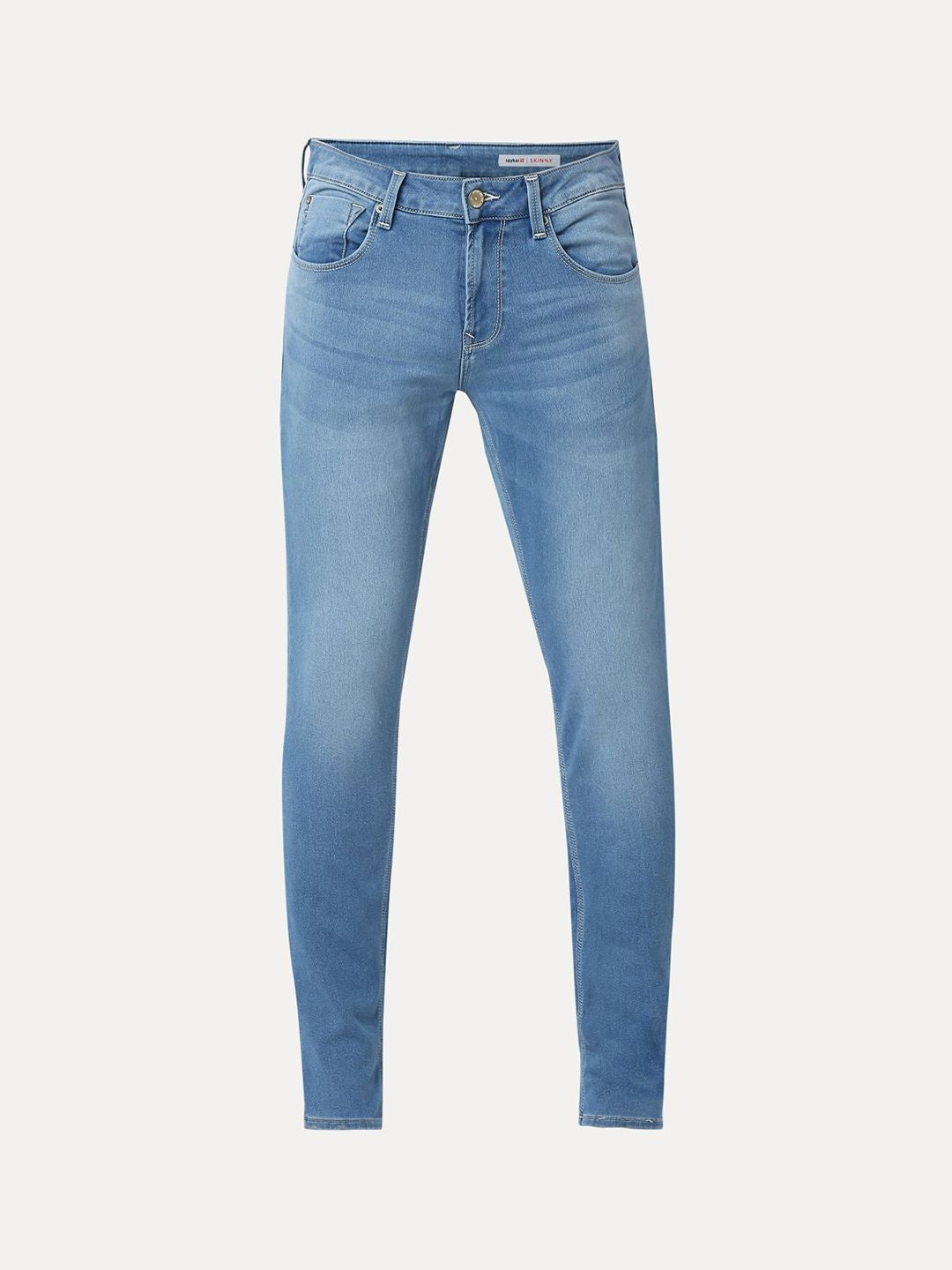 SPYKAR Men Cotton Whiskers and Chevrons Slim Fit Mid-Rise Stretchable Jeans