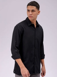 The Indian Garage Co Men Relaxed Fit Solid Dobby Textured Resortwear Shirt