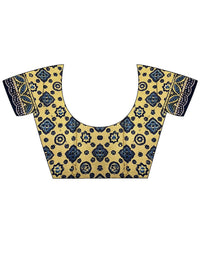 Saree mall Ethnic Motifs Beads and Stones Poly Crepe Block Print Sarees