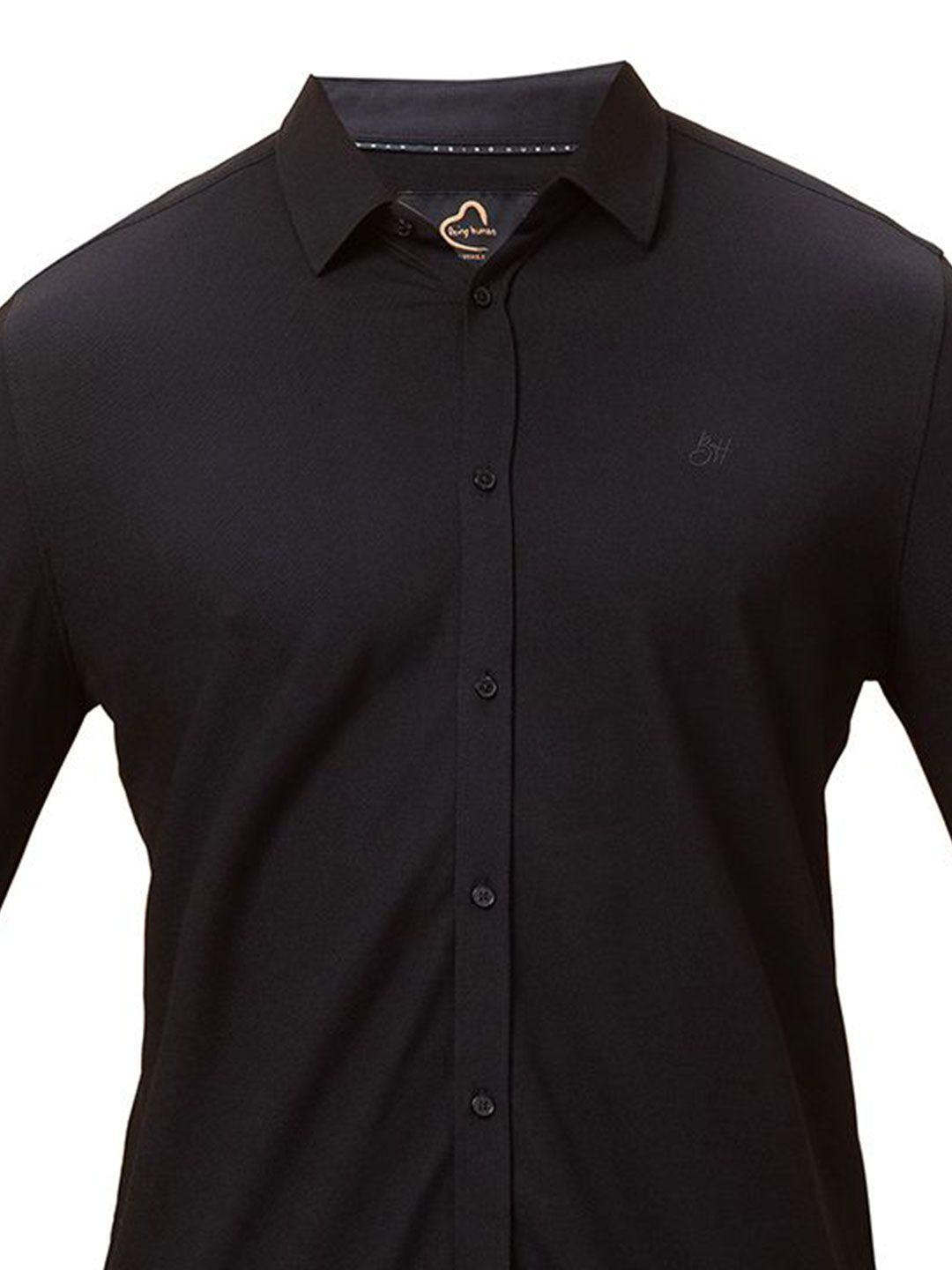 Being Human Men Classic Slim Fit Spread Collar Solid Cotton Casual Shirt