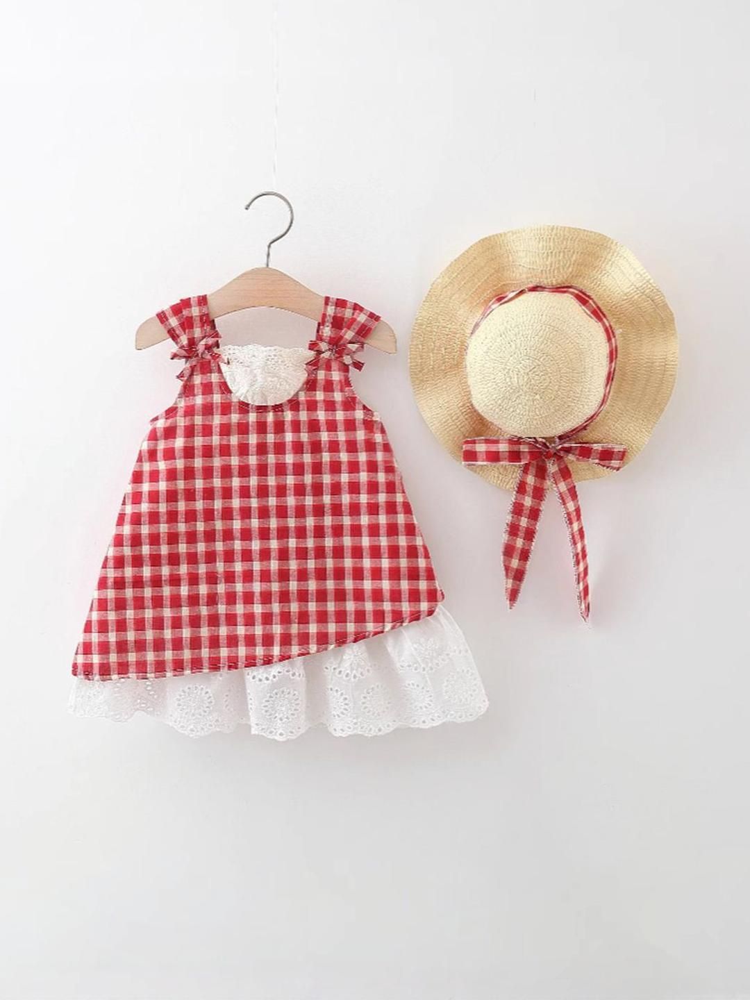 YK Checked A-Line Dress