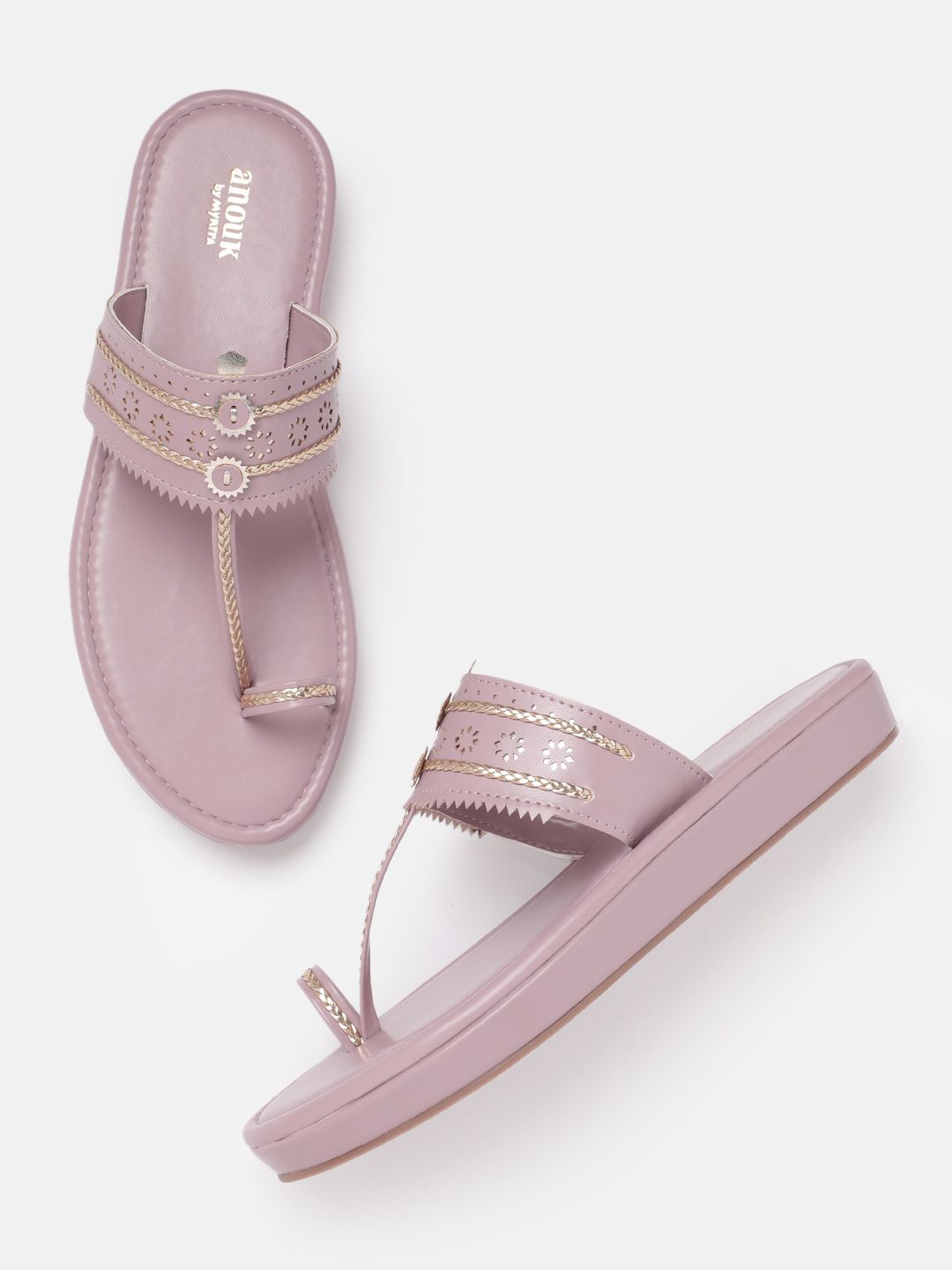 Anouk Women Ethnic Motifs Open Toe Flats