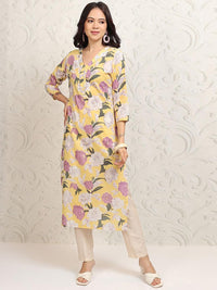 Vishudh Women Floral Printed Sequinned Kurta