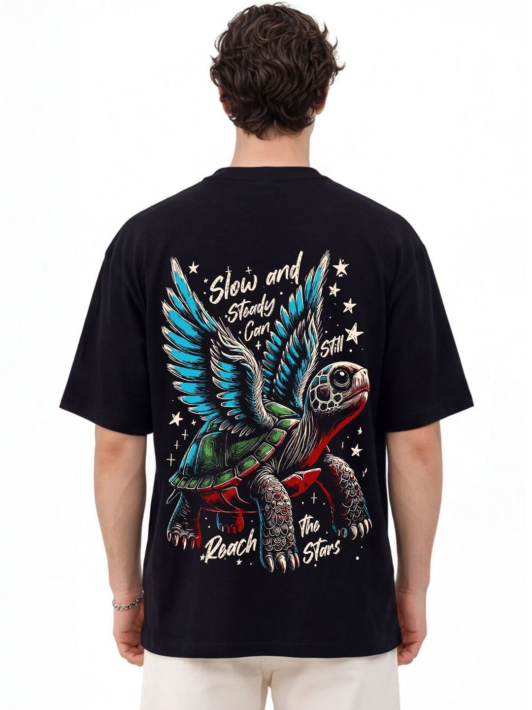 ADRO Men Printed Drop-Shoulder Sleeves T-shirt