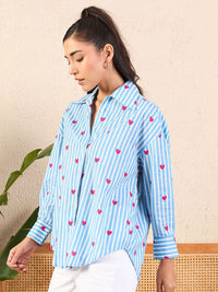 Uptownie dicetak baju kapas asimetri