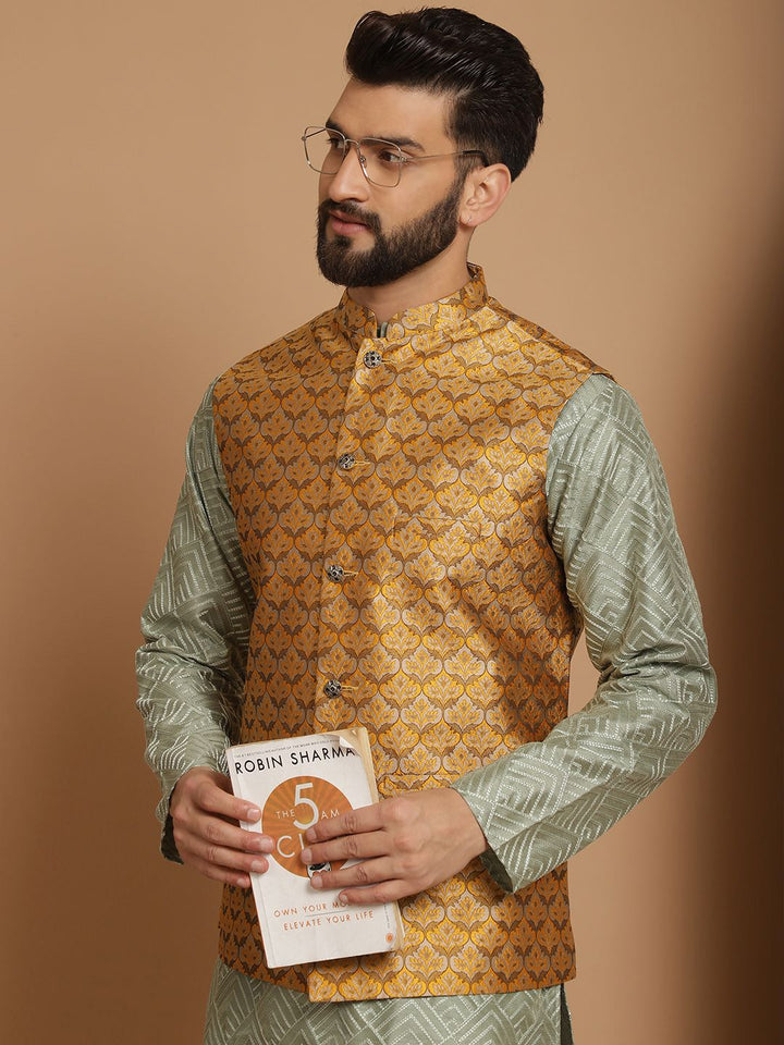 Anouk Embroidered Regular Silk Kurta with Churidar