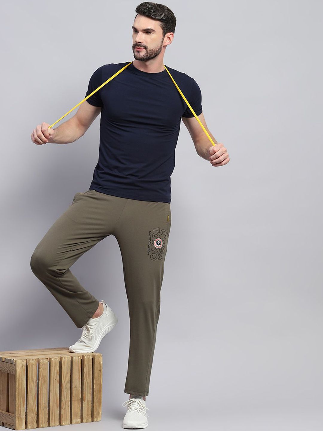 Monte Carlo Solid Men Printed Track Pants