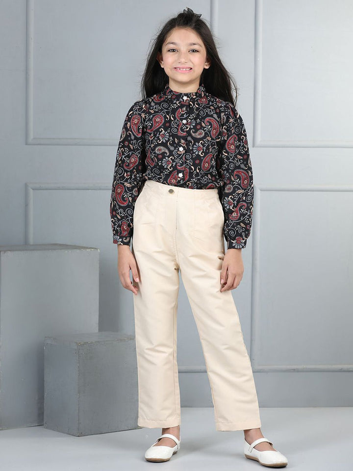 Cutiekins Girls Printed Top with Trousers