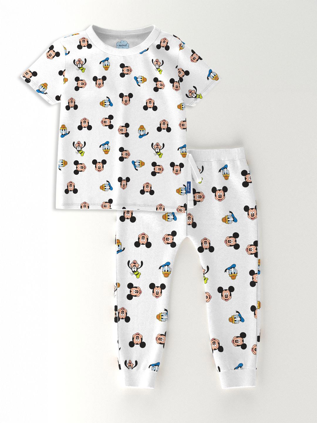 Nauti Nati Boys Printed Short Sleeves Pure Cotton T-shirt With Joggers