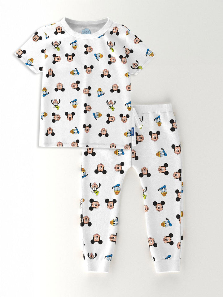 Nauti Nati Boys Printed Short Sleeves Pure Cotton T-shirt With Joggers