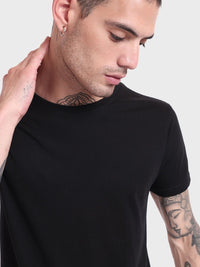Bewakoof Men Black Pure Cotton T-shirt