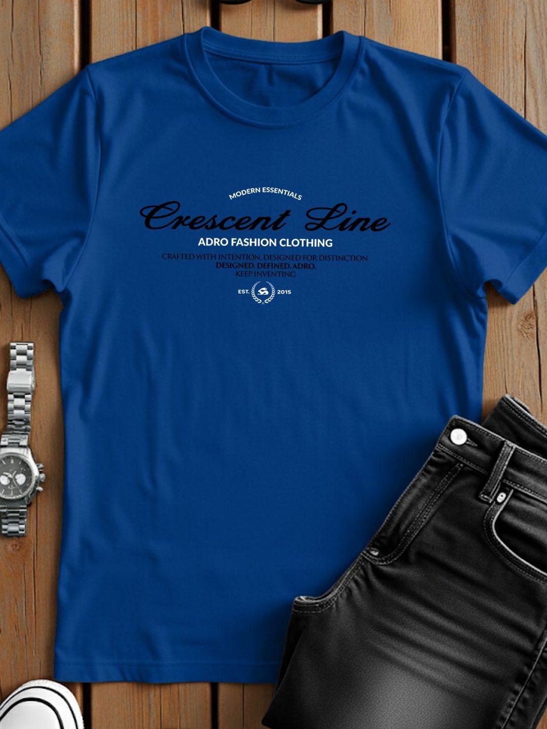ADRO Typography Printed Short Sleeves Cotton Regular Fit T-shirt