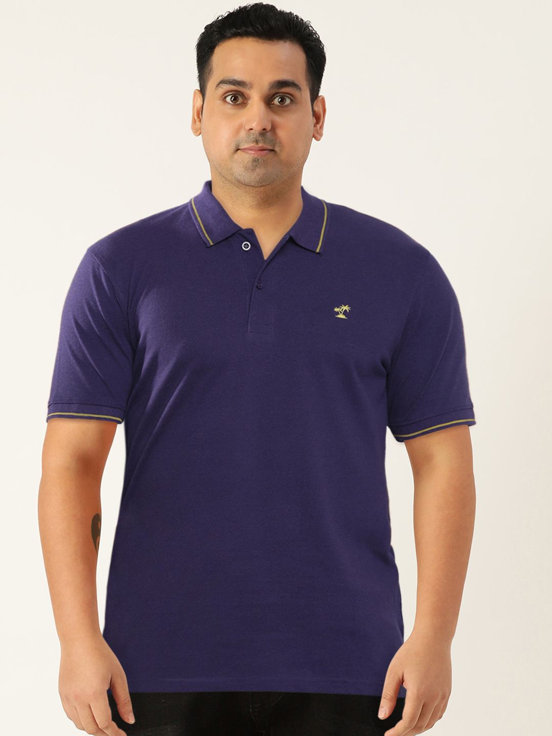 The Indian Garage Co Men Solid Polo Collar T-shirt