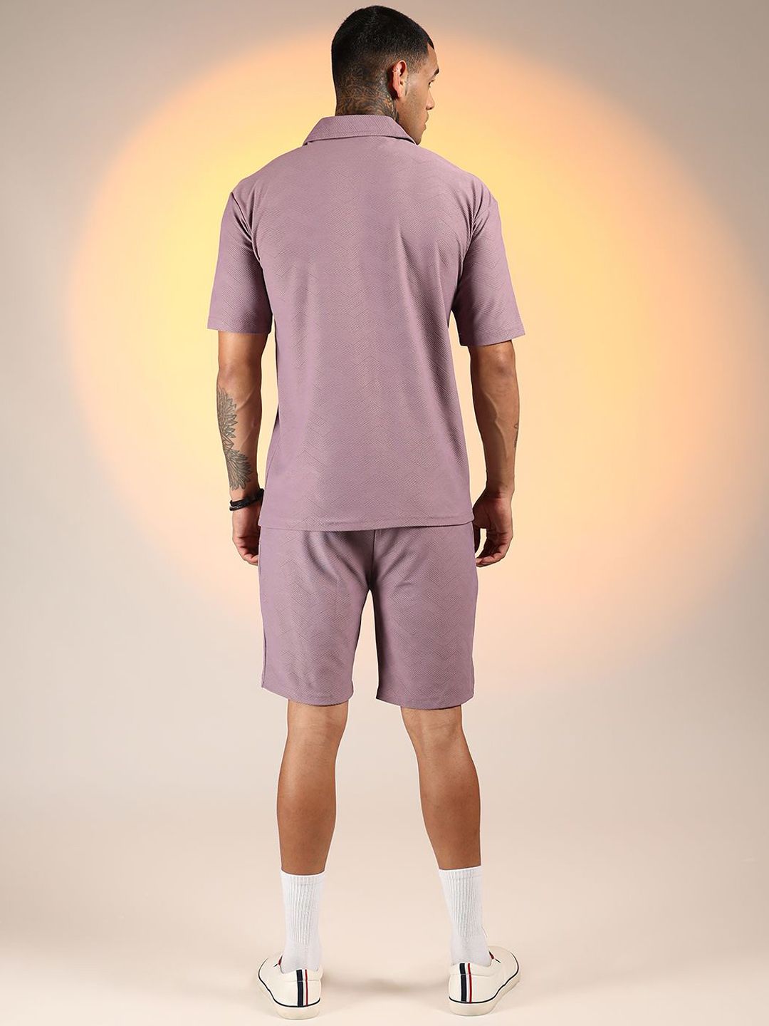 Campus Sutra Self Design Shirt with Shorts