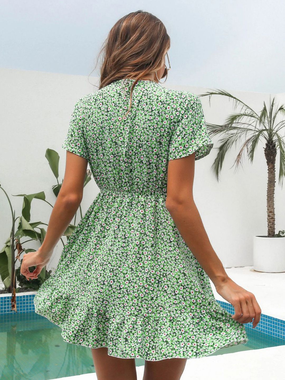 DressBerry Floral Print Fit & Flare Mini Dress