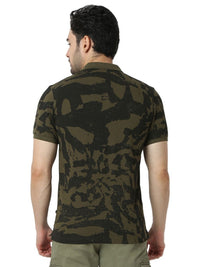 SPYKAR Men Typography Printed Polo Collar Pockets Slim Fit T-shirt