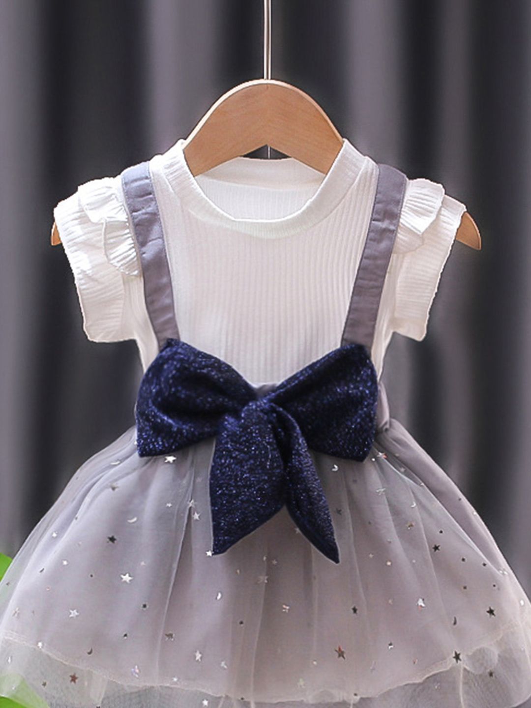 YK Girls Cotton Bow Fit & Flare Dress