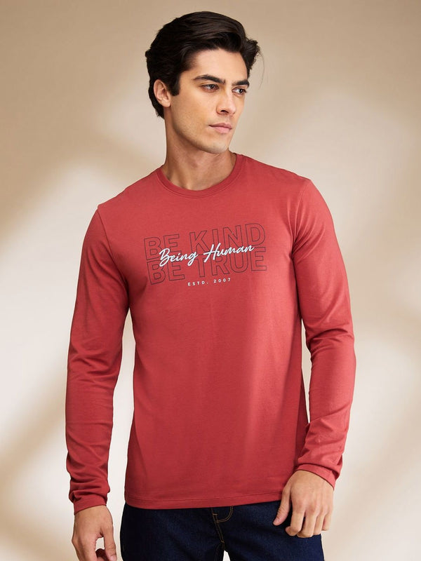 Being Human Men Typography Printed Round Neck Cotton T-shirt
