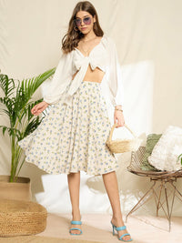Berrylush Printed A-Line Knee Length Skirt