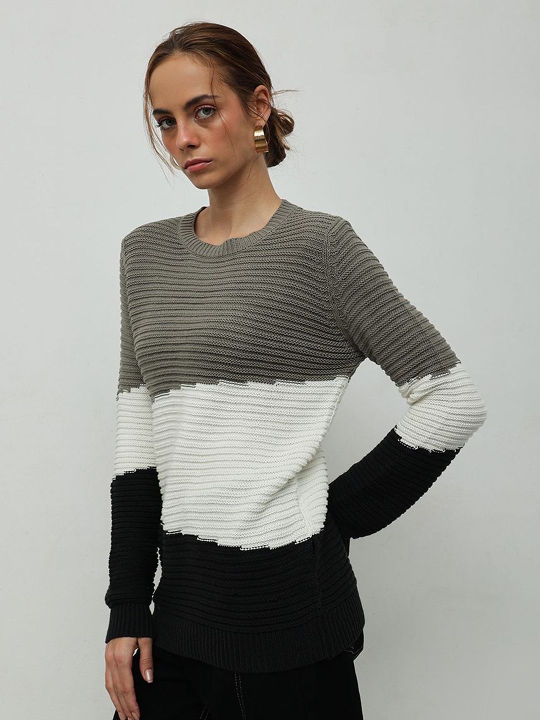 STREET 9 Women Colourblocked Pullover