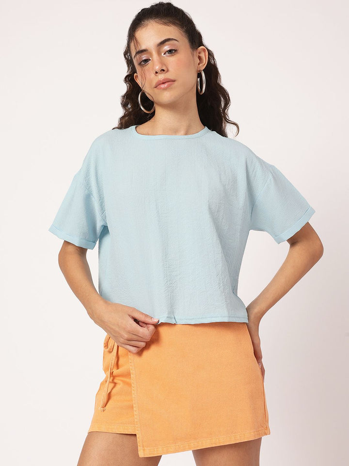 DressBerry Pastel Paradise Drop-Shoulder Sleeves Top