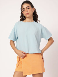 DressBerry Pastel Paradise Drop-Shoulder Sleeves Top