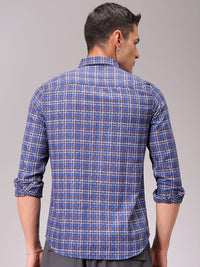 The Indian Garage Co Men Cutaway Collar Checked Cotton Slim Fit Casual Shirt