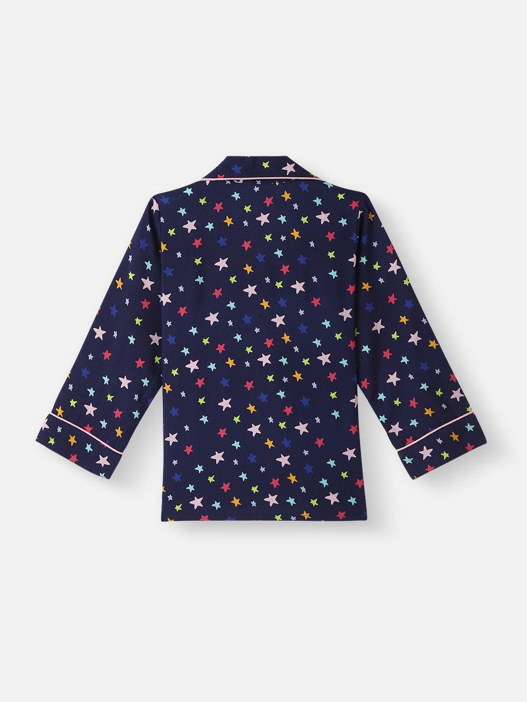 Nauti Nati Boys Star Printed Lapel Collar Neck Shirt and Matching Pants Nightsuit