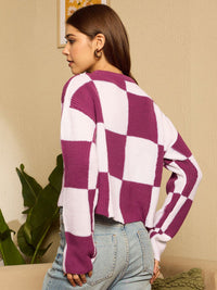 Berrylush Women Colourblocked Pullover Cable Knit Pullover