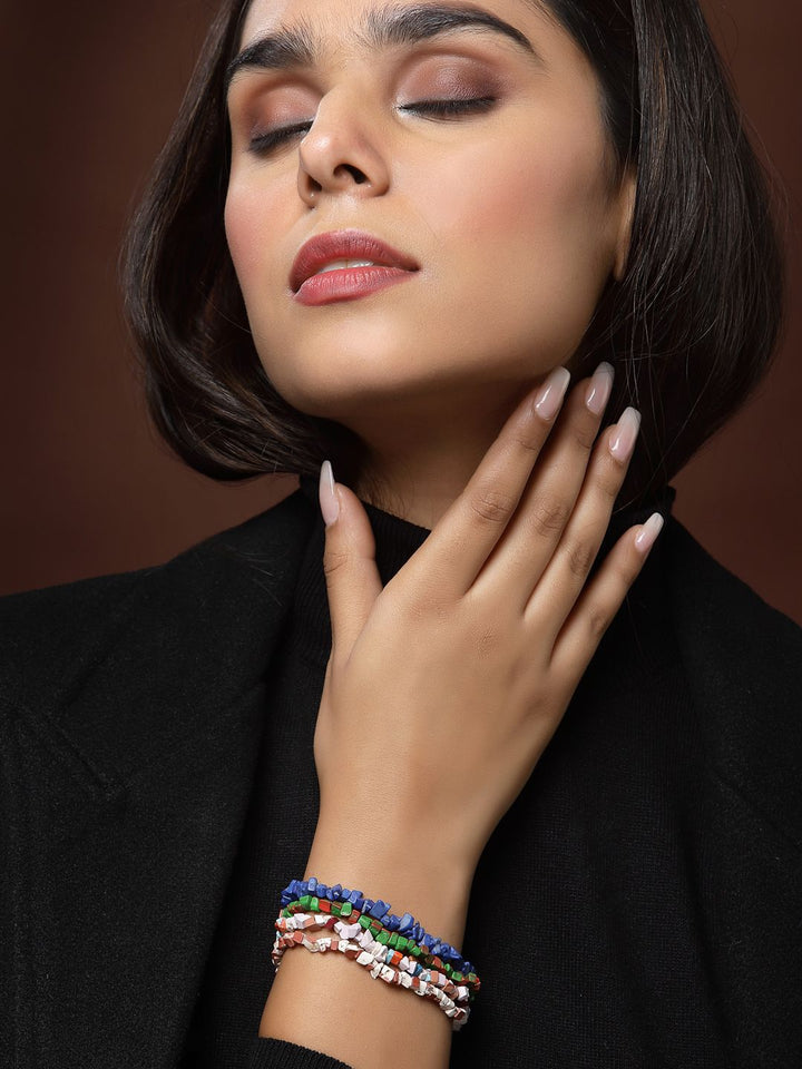 DressBerry Set Of 4 Gold-Plated Elasticated Bracelets