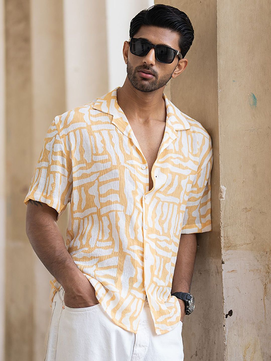 Powerlook Men Horizontal Stripes Opaque Printed Casual Shirt