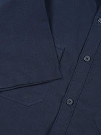 Thomas Scott Men Classic Slim Fit Spread Collar Solid Linen Casual Shirt