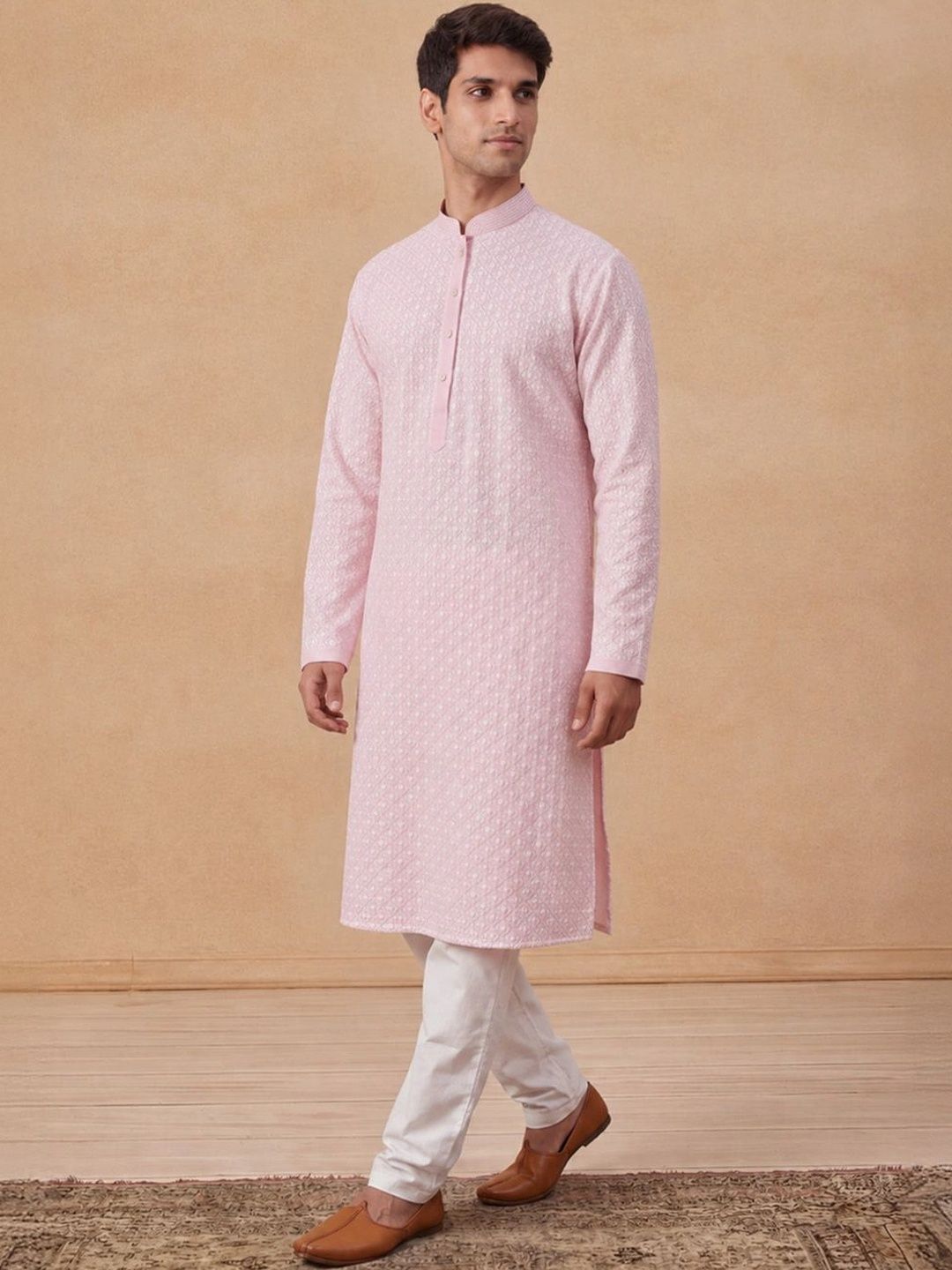 House of Chikankari Men Embroidered Chikankari Kurta