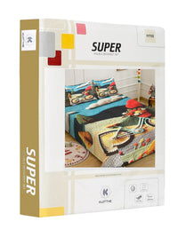 KLOTTHE Biru & Hijau Bercetak 400 TC Cadar Katil Double Dengan 2 Sarung Bantal-98.4 x 88.5 Inci