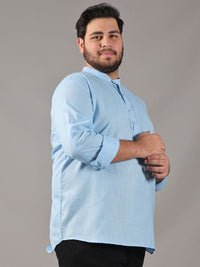 SOJANYA PLUS Size Band Collar Cotton Straight Kurta