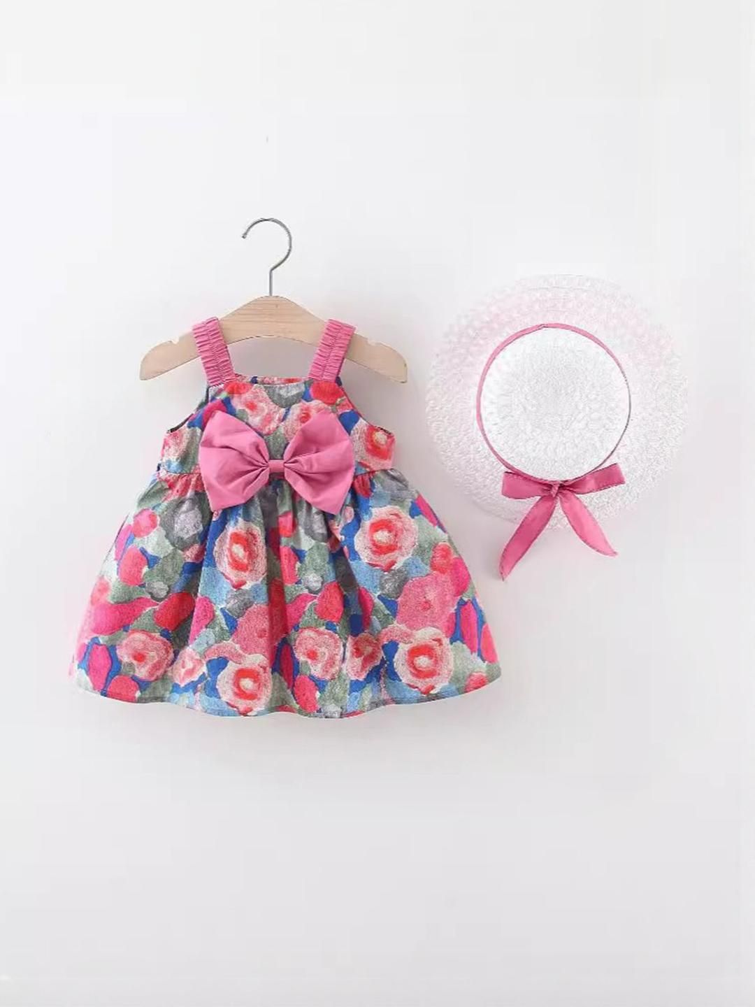 YK Floral Print Fit & Flare Dress