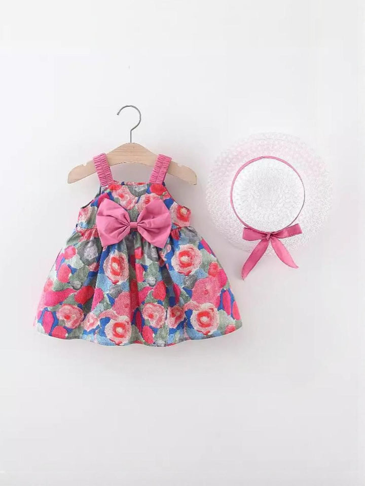 YK Floral Print Fit & Flare Dress