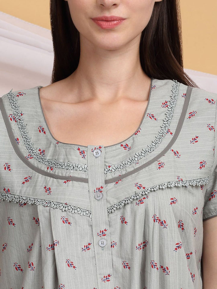 Sweet Dreams Floral Printed Pure Cotton Maxi Nightdress
