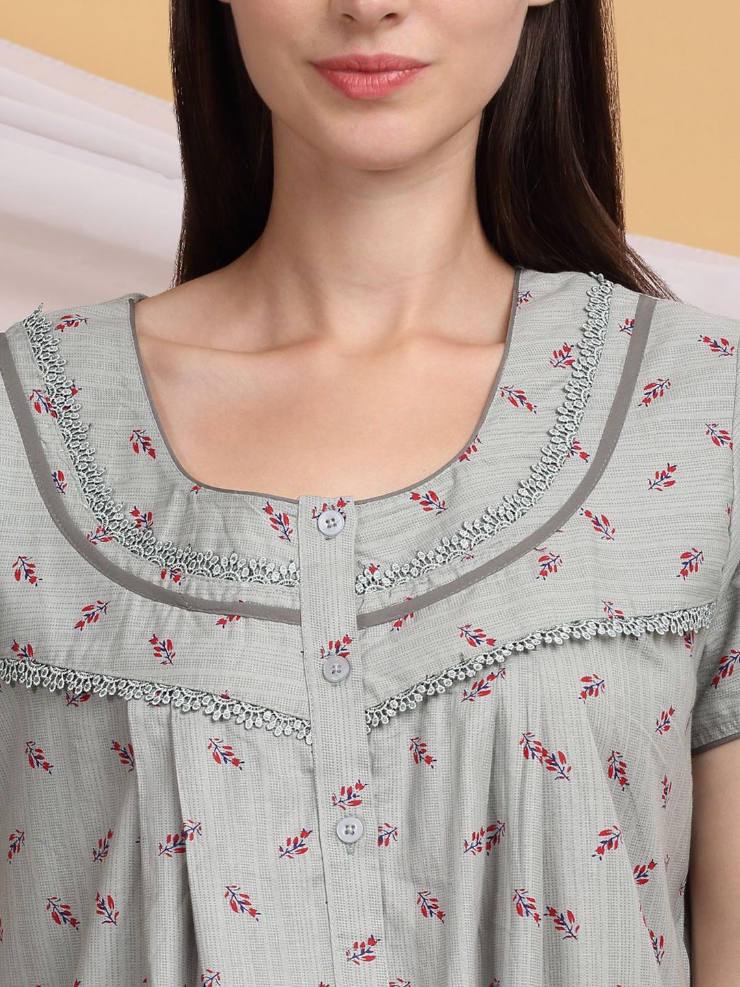 Sweet Dreams Floral Printed Pure Cotton Maxi Nightdress