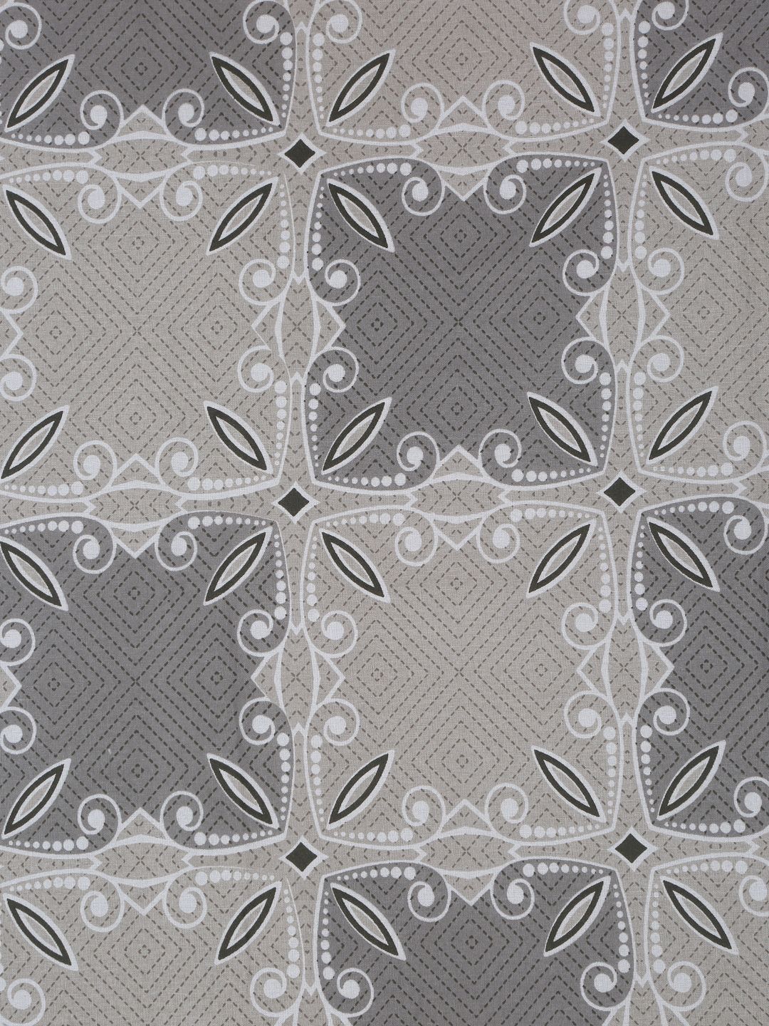 Myntra Elegant Homes Grey Ethnic Motifs 400 TC King Bedsheet with 2 Pillow Covers