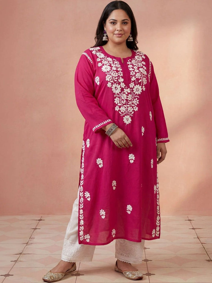 Rumah Wanita Chikankari Sulam Kurta Chikankari
